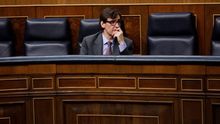 El ministro de Sanidad, Salvador Illa, en el Congreso de los Diputados.