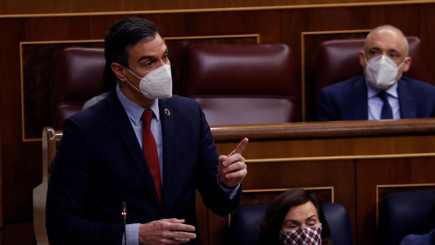 El presidente del Gobierno, Pedro Sánchez,  durante el pleno del Congreso de los Diputados. EFE/Chema Moya/Archivo