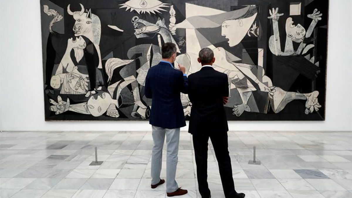 El Rey acompaña a Obama en una visita al Reina Sofía centrada en el 'Guernica'