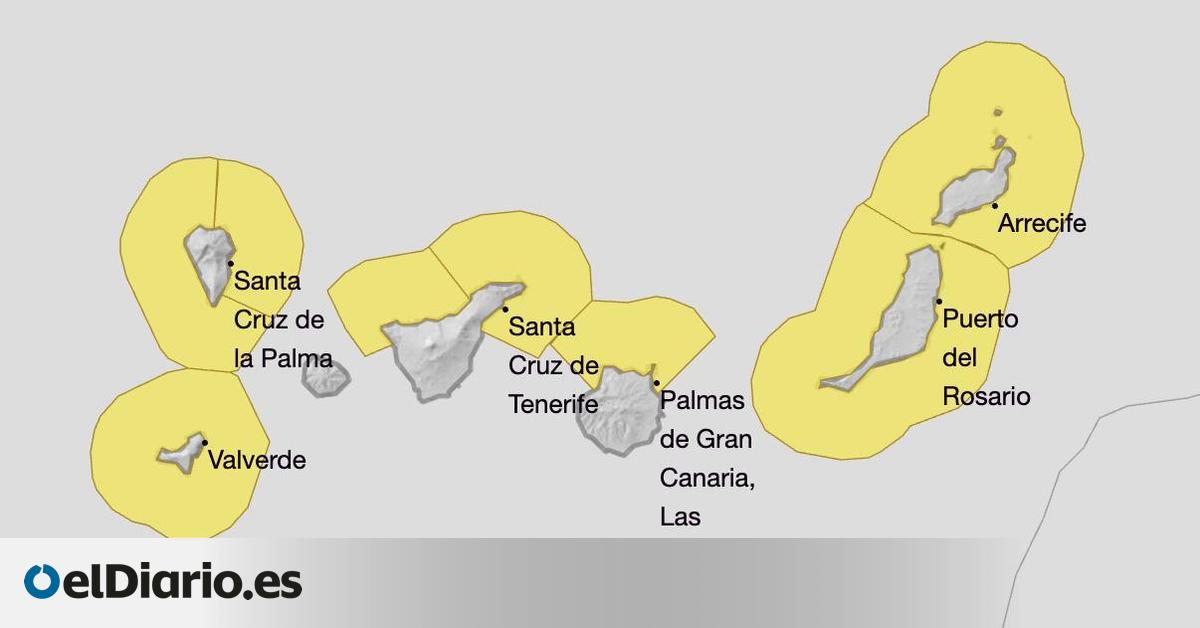 Seis islas de Canarias, de nuevo en aviso amarillo