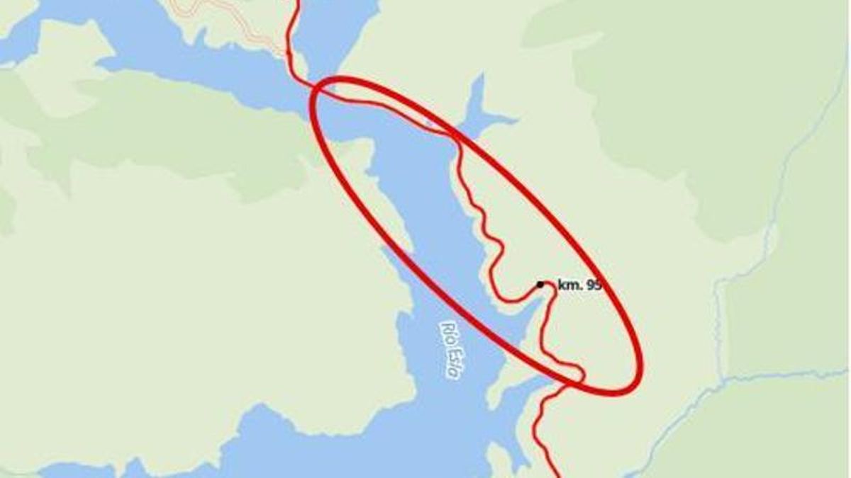 Zonas de actuación sobre la N-625, en León.