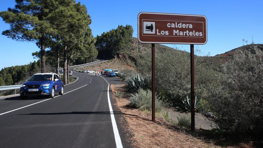 Visitantes en la Caldera Los Marteles, Valsequillo-. (ALEJANDRO RAMOS).