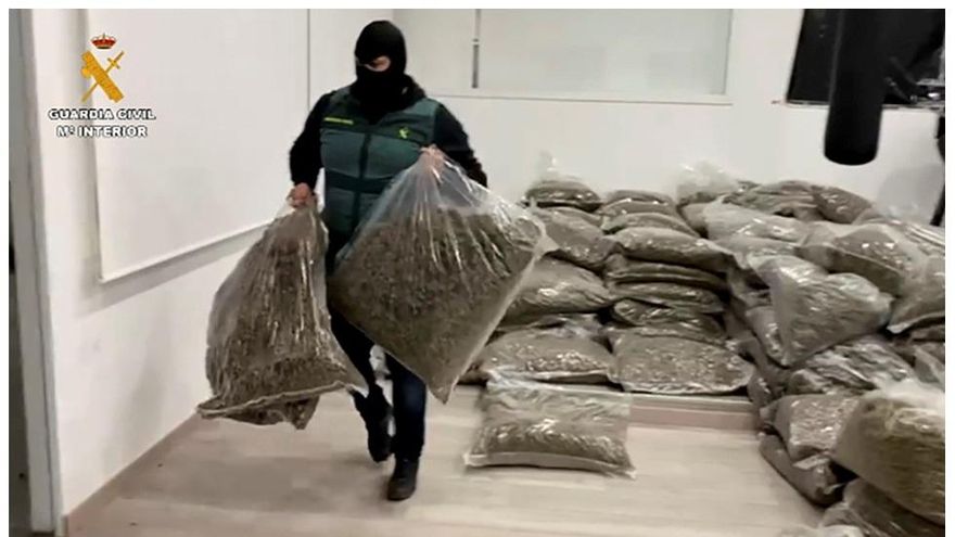 Ocho detenidos e incautados 5.600 kilos de cogollos de marihuana en Almería