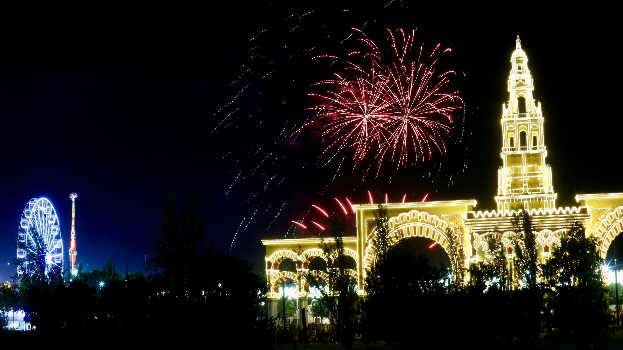 Comienzo de la feria 2026 y fuegos artificiales