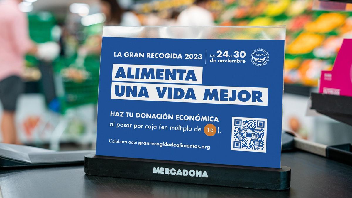 Separador de productos con la campaña 'Alimenta Una Vida Mejor'.