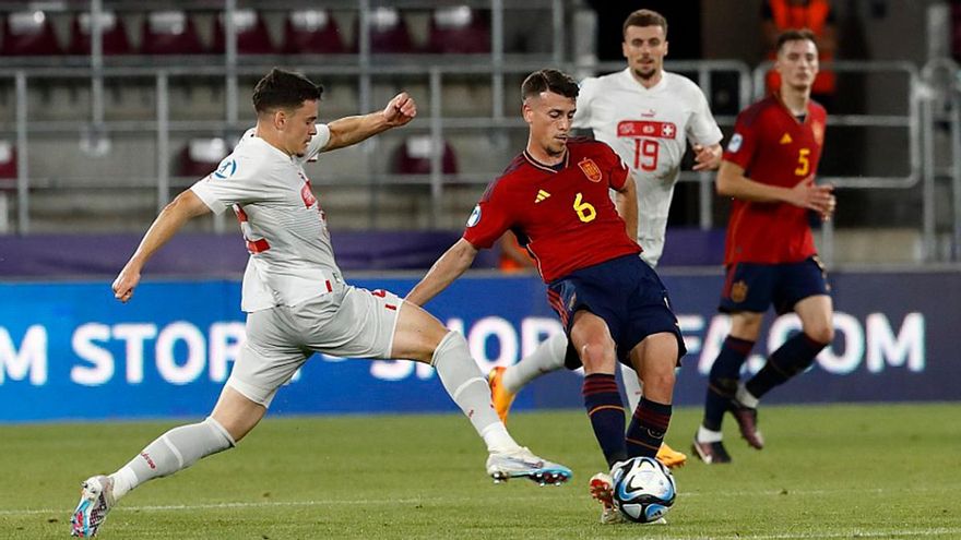 Antonio Blanco, en la final del Europeo sub 21 con España