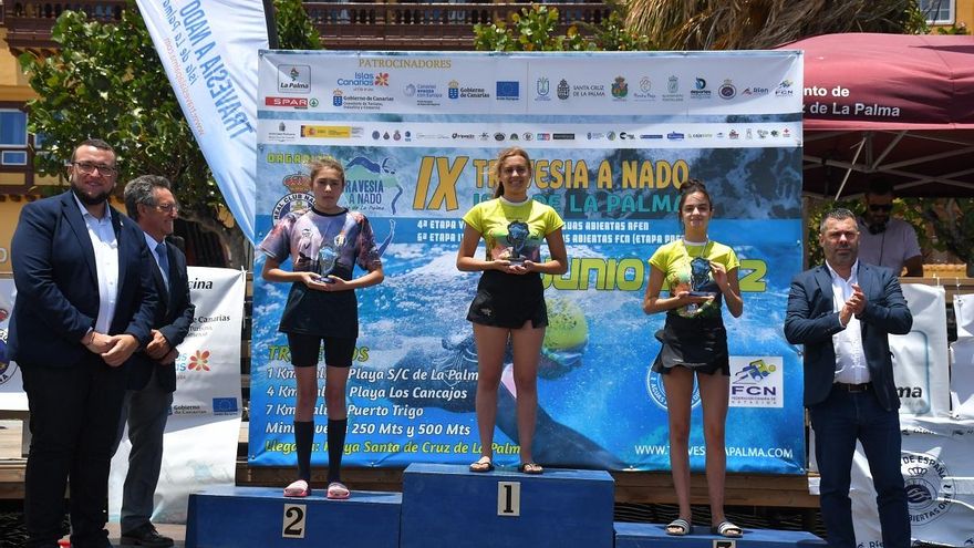 Pódium general femenino 1 km.