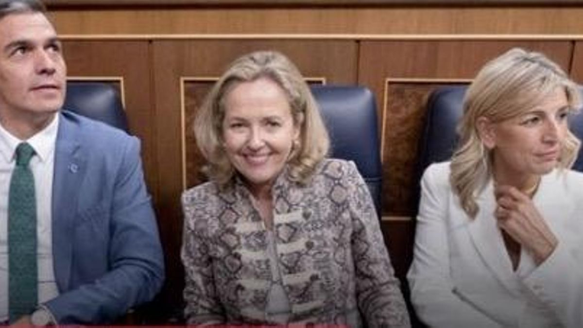 Pedro Sánchez, Nadia Calviño y Yolanda Díaz