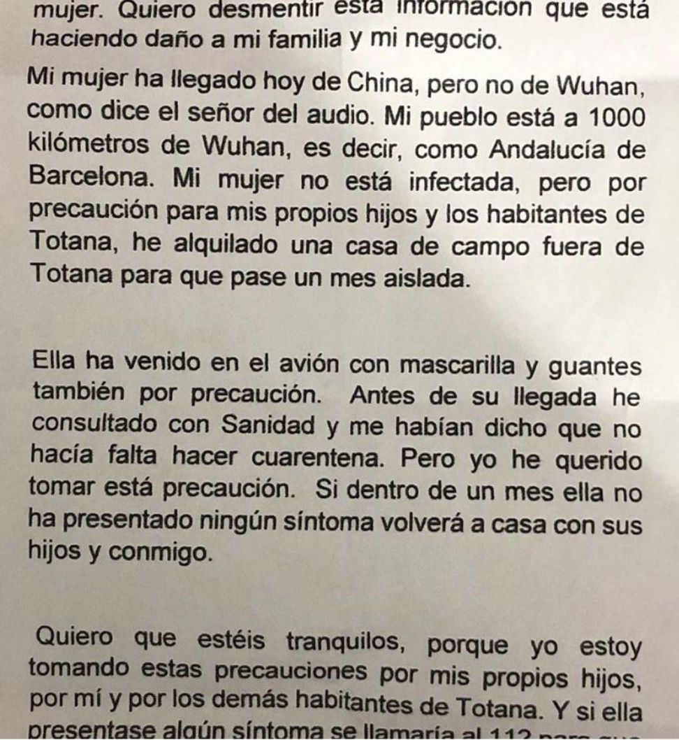 Los comerciantes chinos de Totana (Murcia) que fueron víctimas de un bulo sobre el contagio del virus
