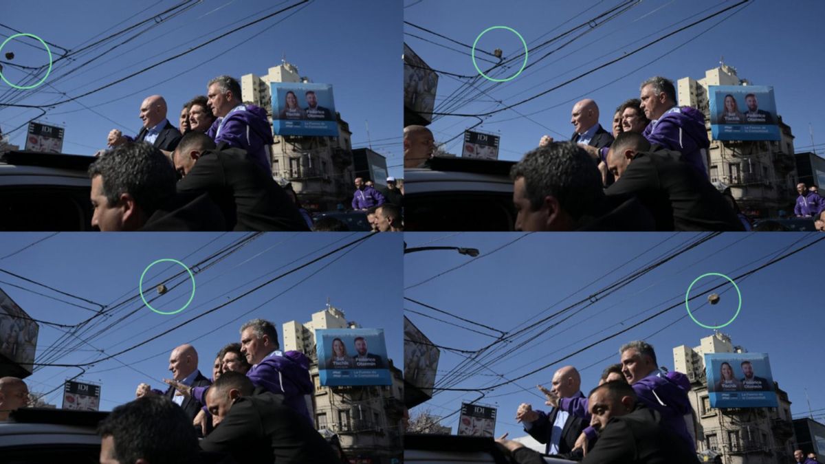 Mabromata facilitó fotografías sacadas en ráfaga que muestran el recorrido de la piedra en el aire.