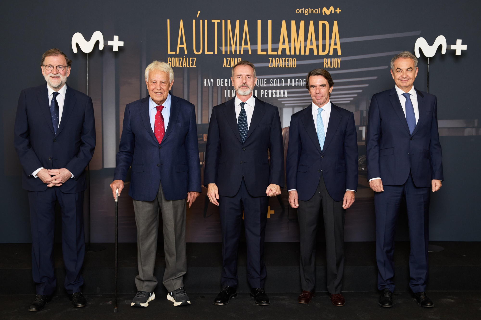 Rajoy, González, Aznar and Zapatero at the presentation of 'The Last Call'.