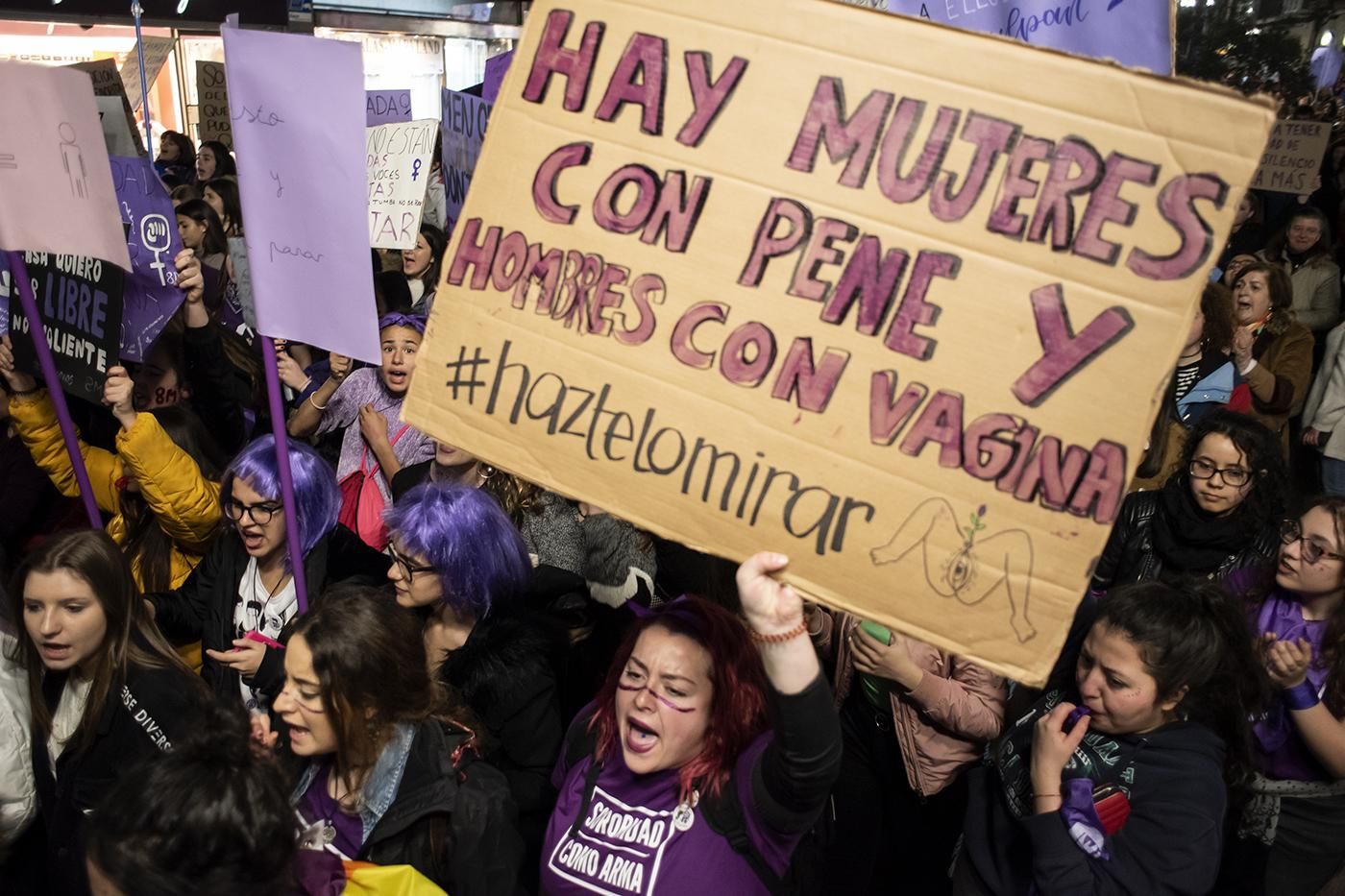 Manifestación feminista en Santander durante la huelga del 8M. | JOAQUÍN GÓMEZ SASTRE