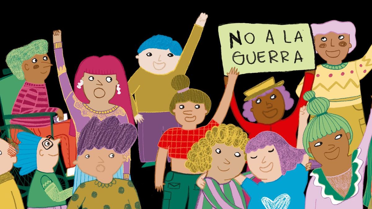 Ilustración de Penélope Chauvié para el libro "¿Por qué existen las guerras?"