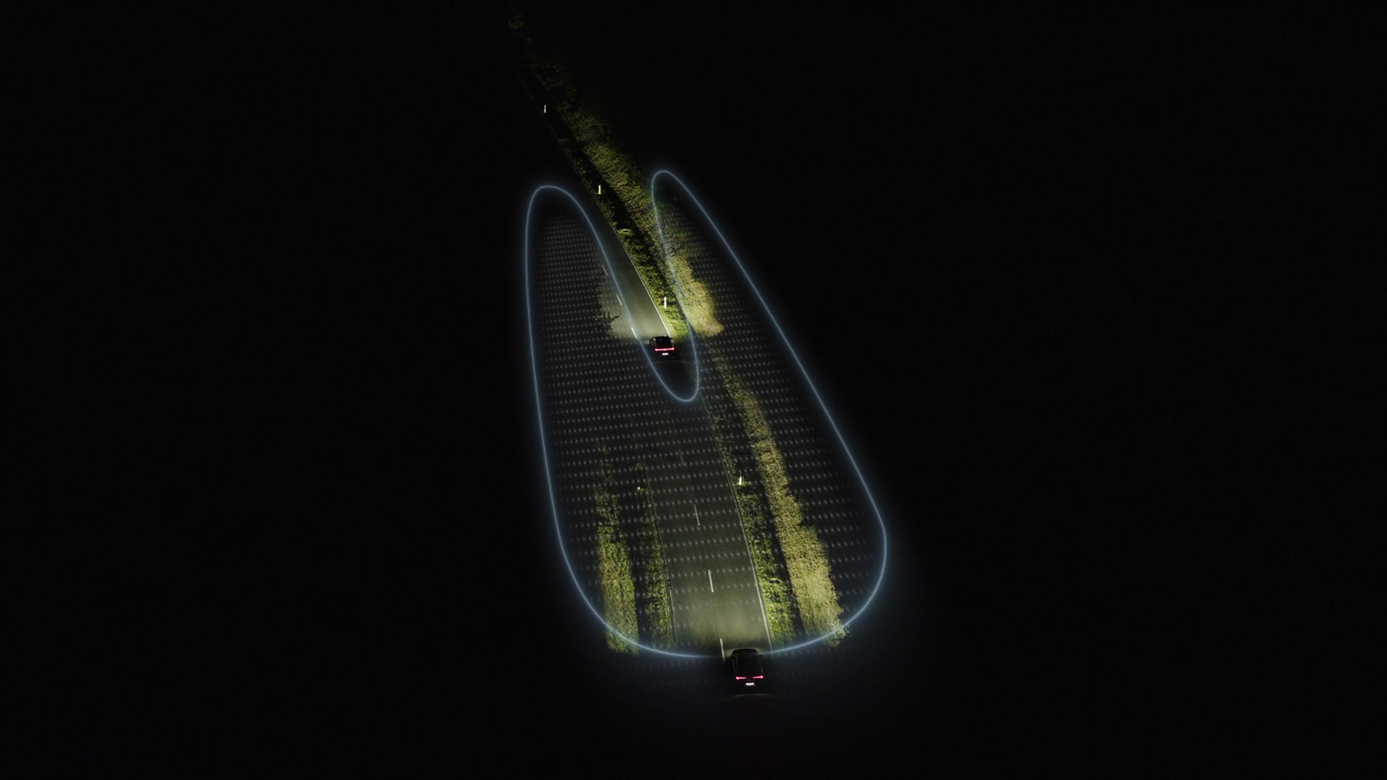 Imagen del haz de luz proyectado por los faros Intelli-Lux HD.