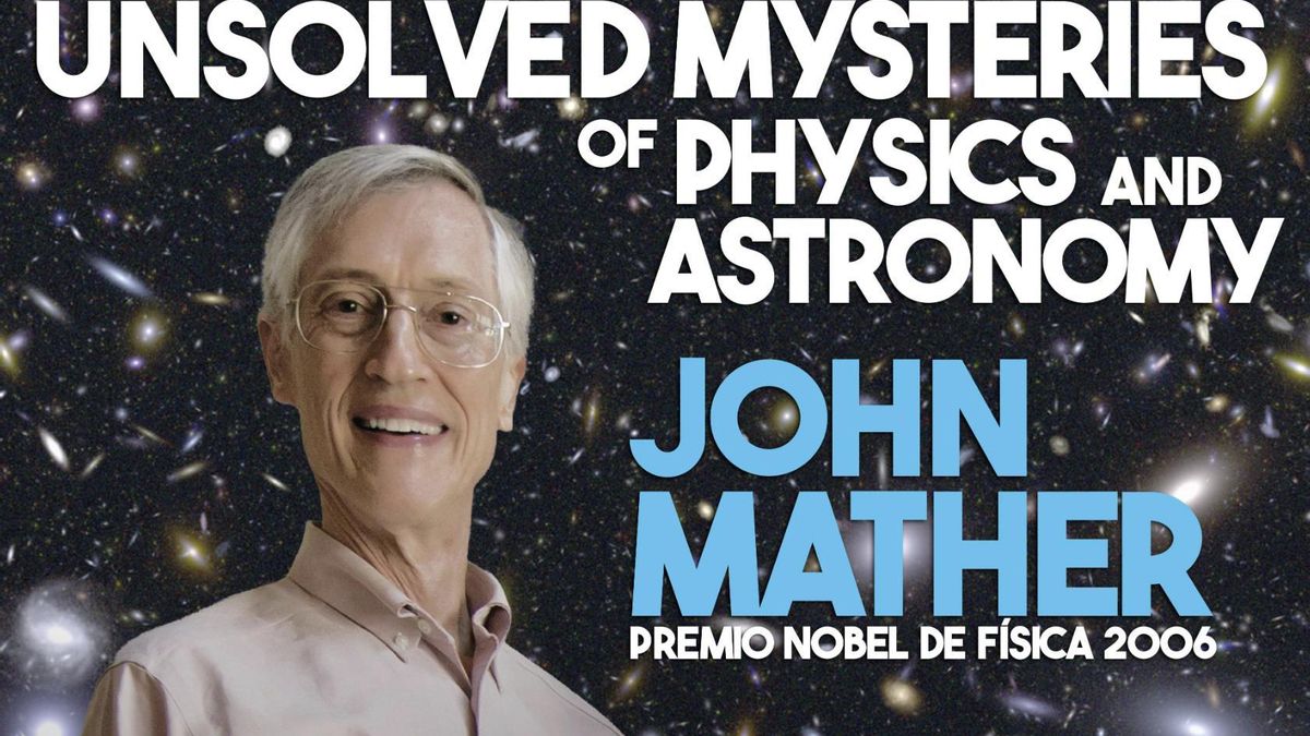 Cartel de la conferencia de Mather en el Museo de las Ciencias de Tenerife.