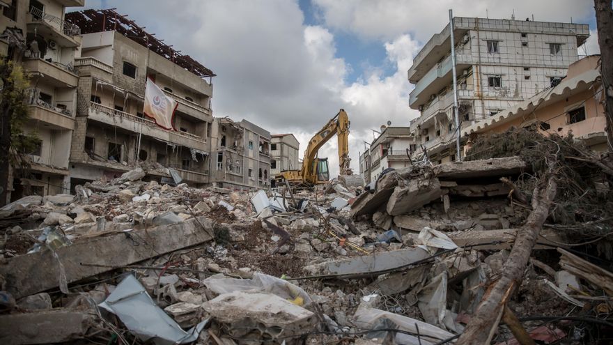Escombros en la ciudad de Jibchit, al sur de Líbano, tras un bombardeo de Israel.