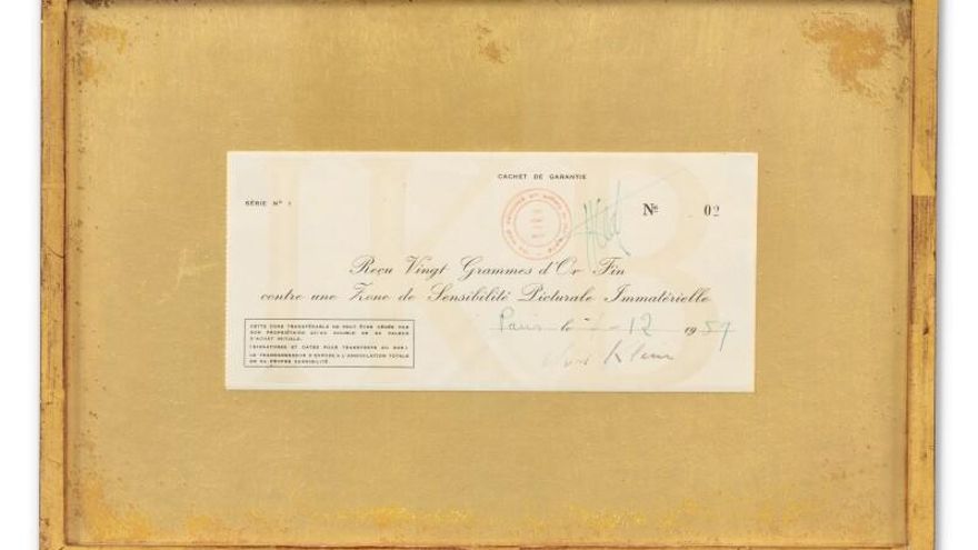 Sotheby's subasta un recibo que compraba "la nada" y que Yves Klein transformó en obra de arte