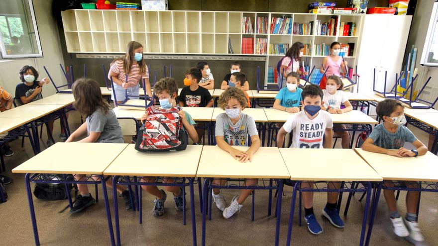 Una clase de Primaria en el colegio Balmes de València.