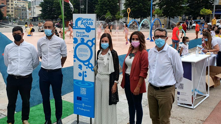 Inauguración del Parque del Agua en la Plaza de La Llama.