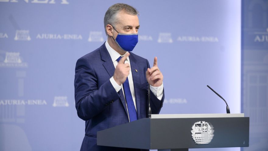 El Lehendakari, Iñigo Urkullu, en su comparecencia pública tras la reunión del Consejo Asesor del LABI, en Vitoria