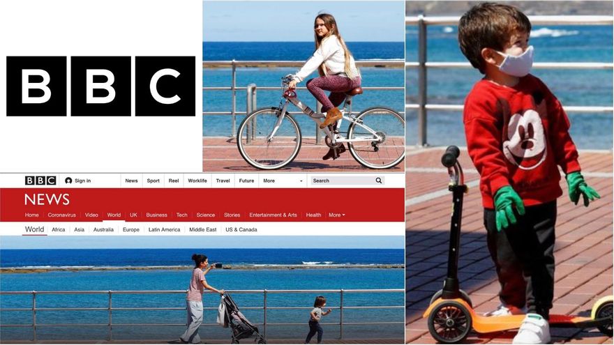 Imágenes utilizadas por la BBC para ilustrar el regreso de los niños a las calles en España