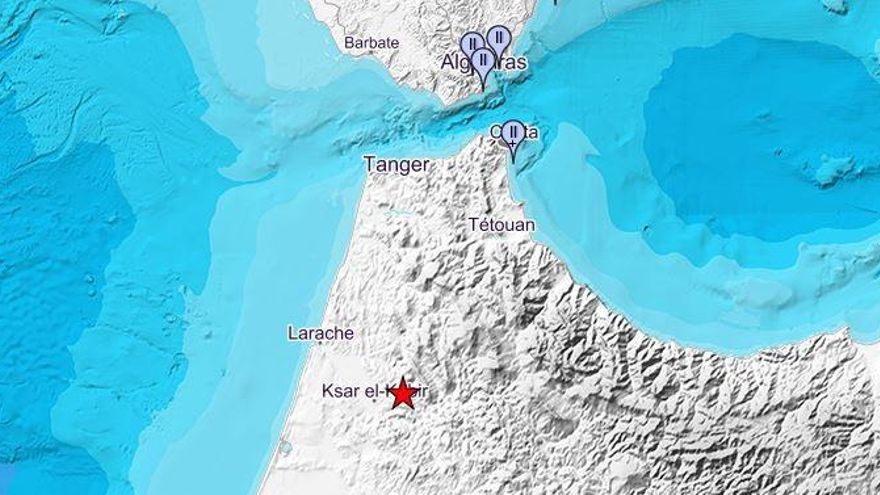 Ubicación del punto en el que se ha originado el terremoto.