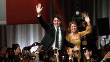 Justin Trudeau celebra su victoria electoral este 21 de octubre