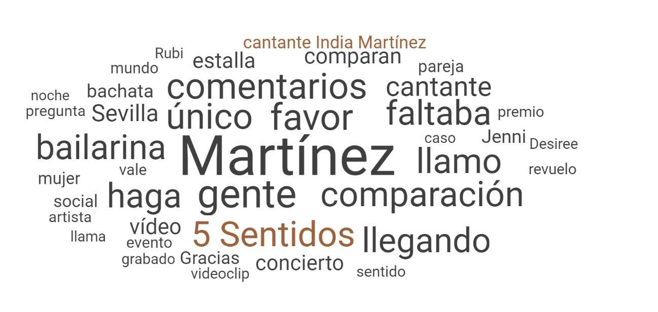 Términos más utilizados sobre India Martínez