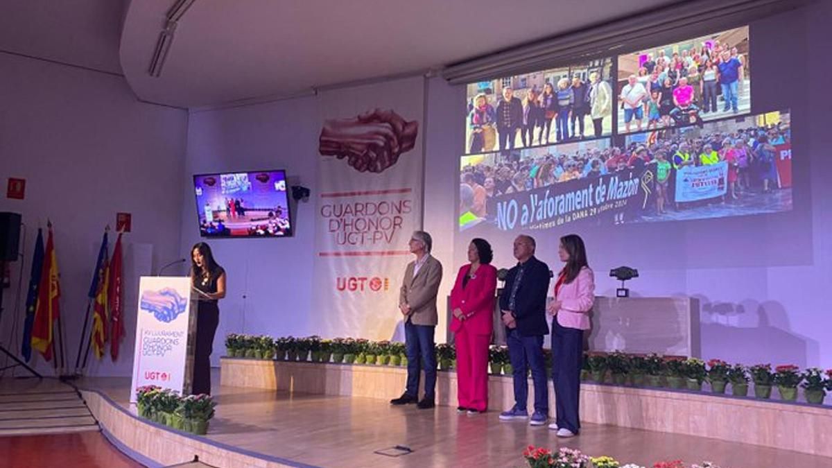 UGT-PV reconoce a las asociaciones de víctimas de la dana y a la oncóloga Anna Lluch: "Los impuestos salvan vidas"