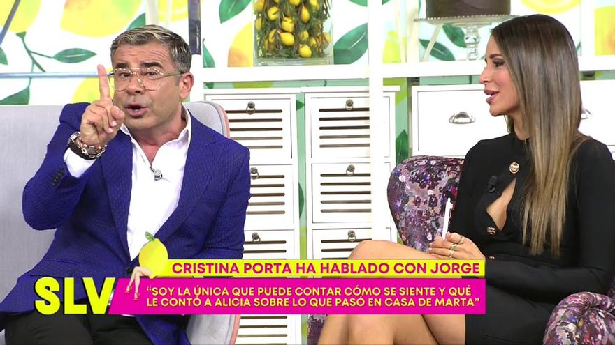 Jorge Javier Vázquez junto a Cristina Porta en 'Sálvame'