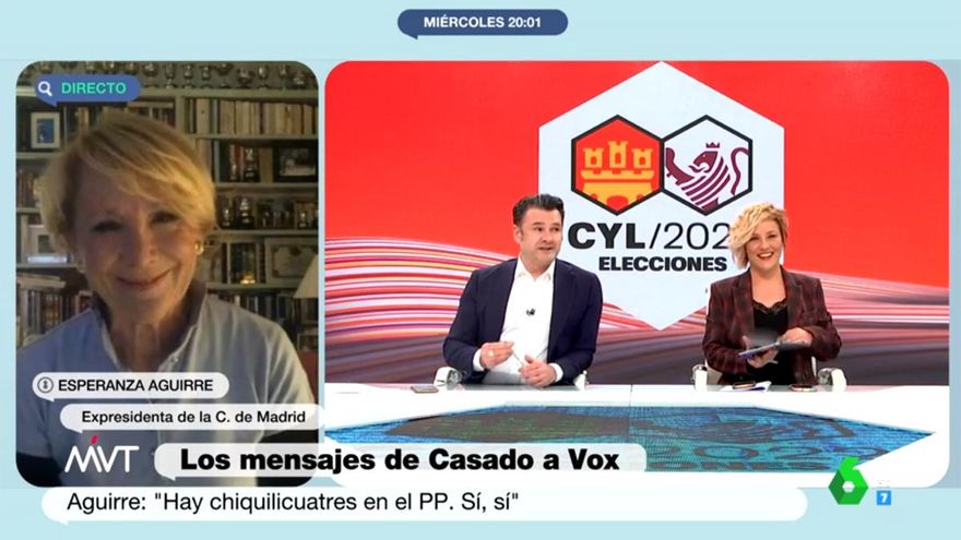 Esperanza Aguirre, en laSexta: "Sí sí, hay chiquilicuatres en el PP"