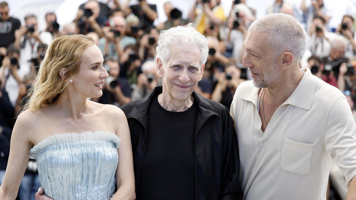 De izquierda a derecha Diane Kruger, David Cronenberg y Vincent Cassel en el festival de Cannes Film Festival, el 21 de mayo de 2024