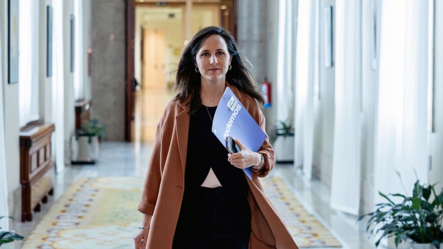 La secretaria general de Podemos, Ione Belarra, a su llegada a la Junta de Portavoces, en el Congreso de los Diputados