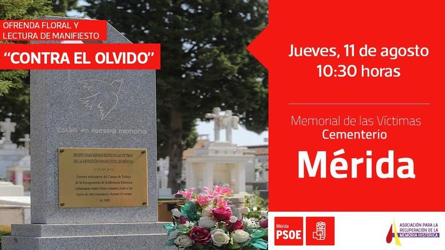 11 de agosto, el recuerdo anual en Mérida por la entrada de las fuerzas golpistas en el 36