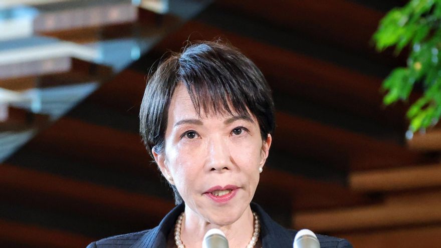 Fotografía de archivo, tomada el 20/04/2026, que muestra a la primera ministra de Japón, Sanae Takaichi, hablando en Tokio. EFE/EPA/JIJI PRESS JAPAN OUT EDITORIAL USE ONLY/