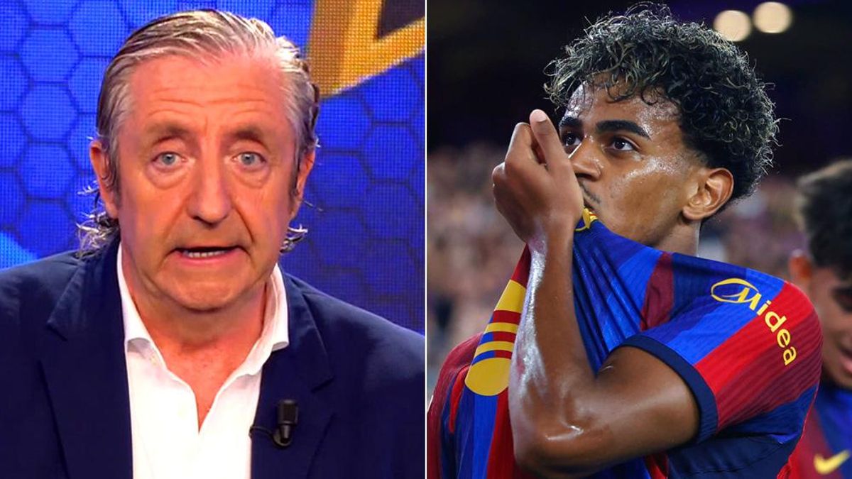Imagen de Pedrerol en 'El Chiringuito'; y Lamine Yamal