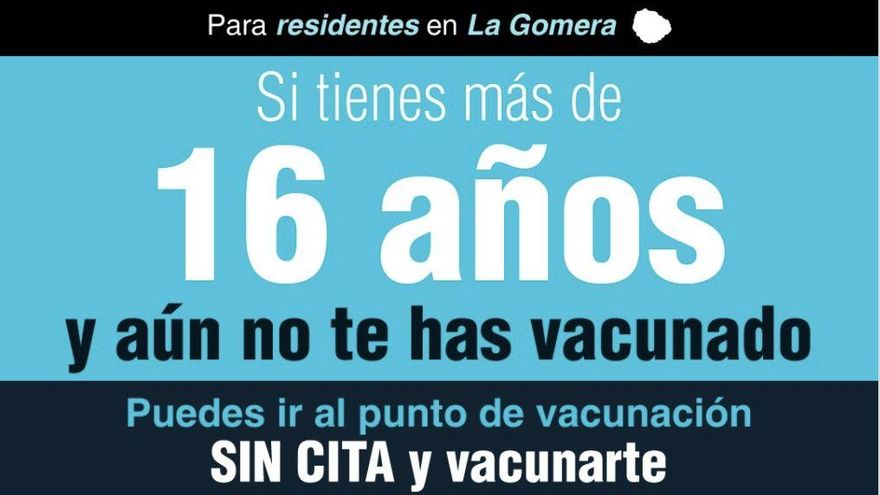 Convocatoria de vacunación para mayores de 16 años en La Gomera