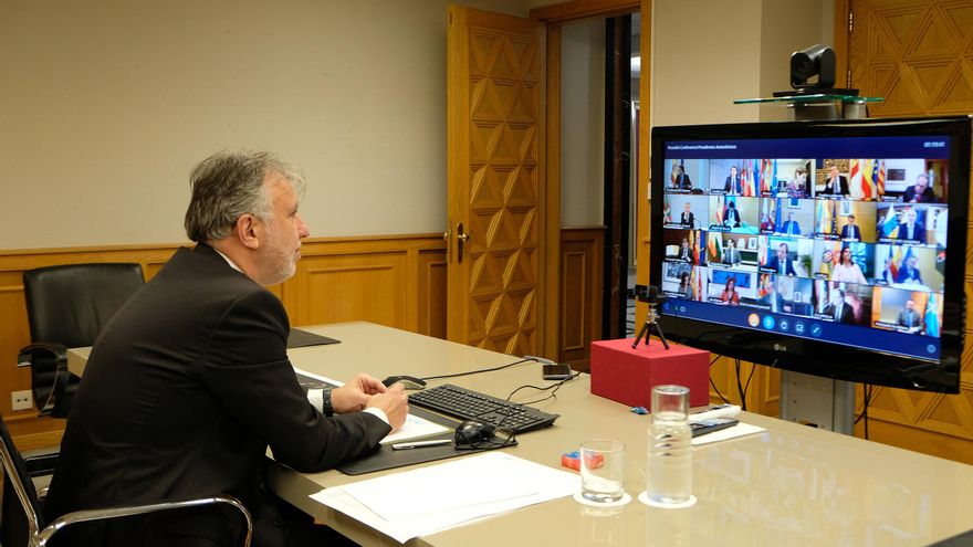 Ángel Víctor Torres, durante la conferencia de presidentes de este domingo. (ACFI PRESS)