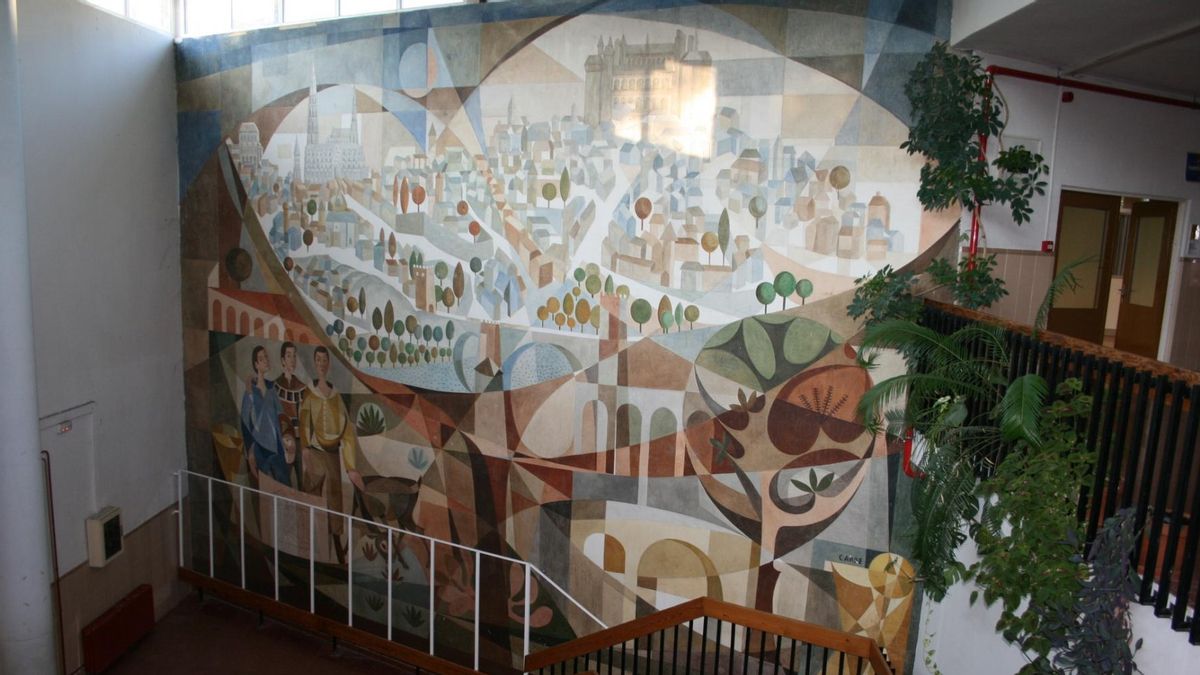 El mural de Carpe, el tesoro artístico escondido en un instituto de Toledo que será Elemento de Interés Patrimonial