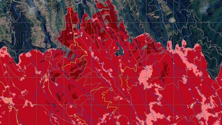 El área afectada por el incendio de Tenerife, vista desde el satélite Copernicus