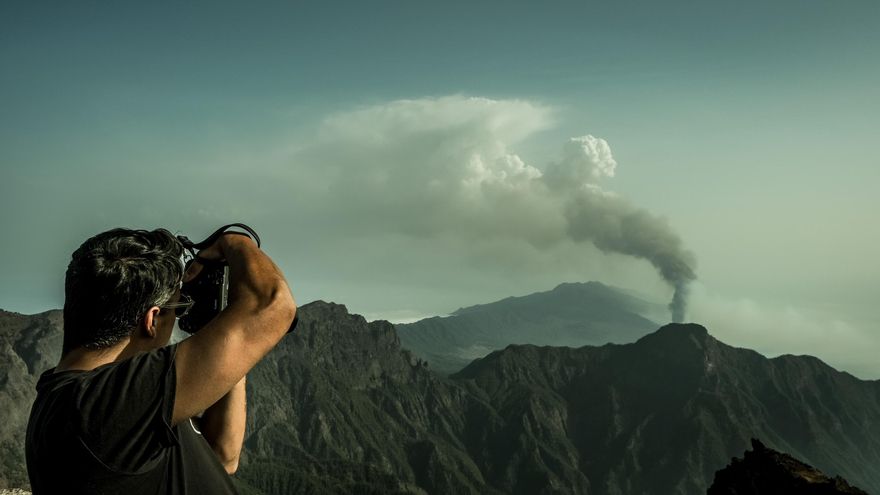 Volcán de La Palma, visto desde la cumbre de la isla