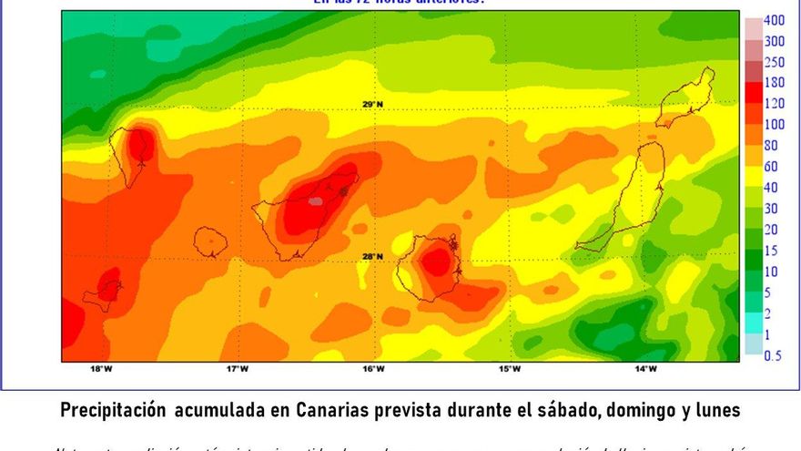 Previsión de lluvias para Canarias en las próximas 72 horas