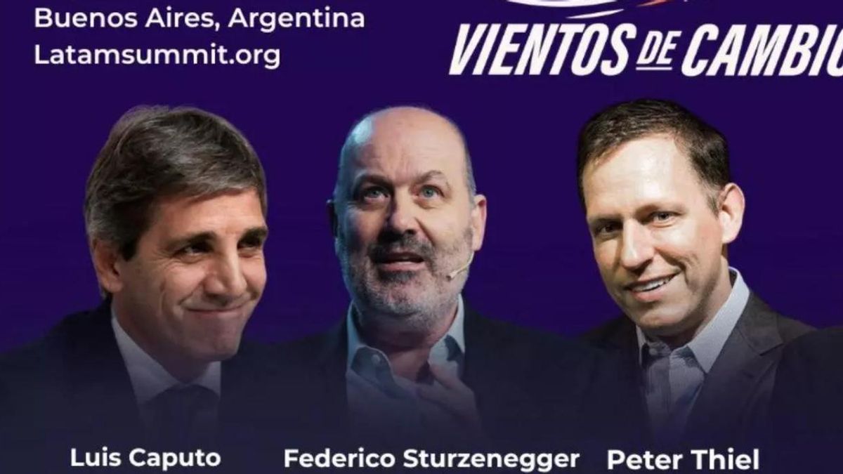El flyer que anunciaba la participación de Thiel en la conferencia "Vientos de Cambio".