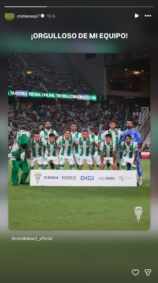 Post de Carracedo tras el partido