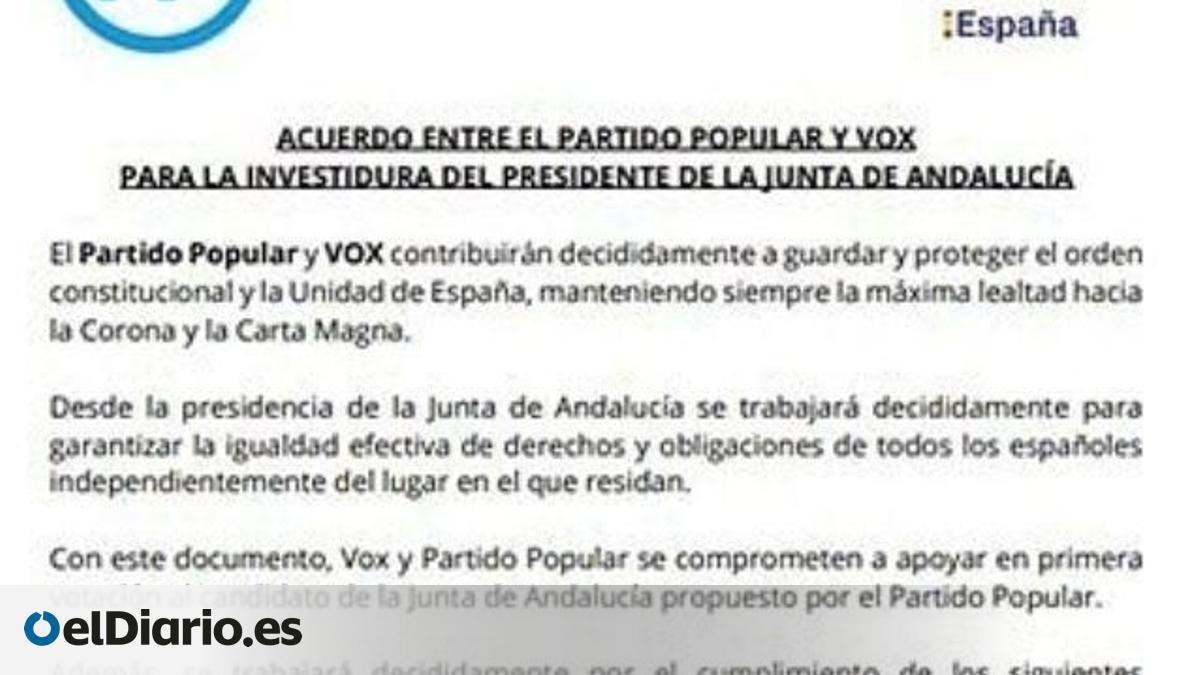 El PP pacta con Vox para amarrar la investidura de Moreno en Andalucía