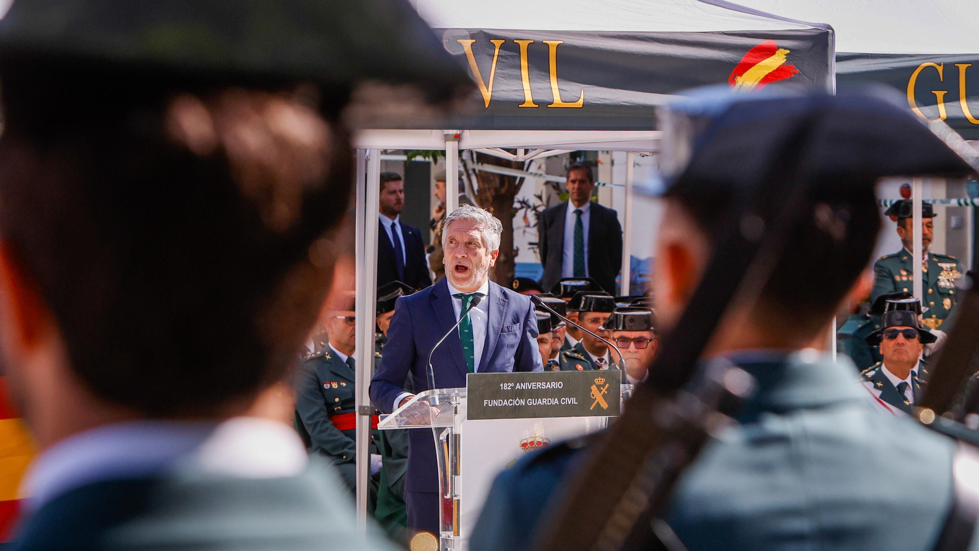 El ministro del Interior, Fernando Grande-Marlaska asiste al acto de conmemoración del 182º aniversario de la Guardia Civil