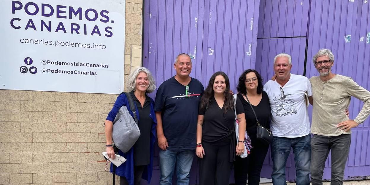 Miembros de Podemos que participaron en la reunión.