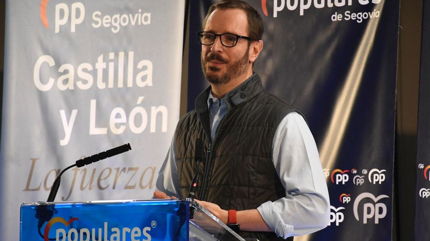 El portavoz del PP en el Senado, Javier Maroto, en un acto de interventores y apoderados del PP de Segovia