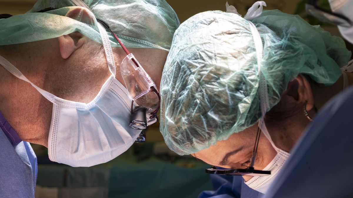 Los circujanos del Hospital de Bellvitge, durante la operación
