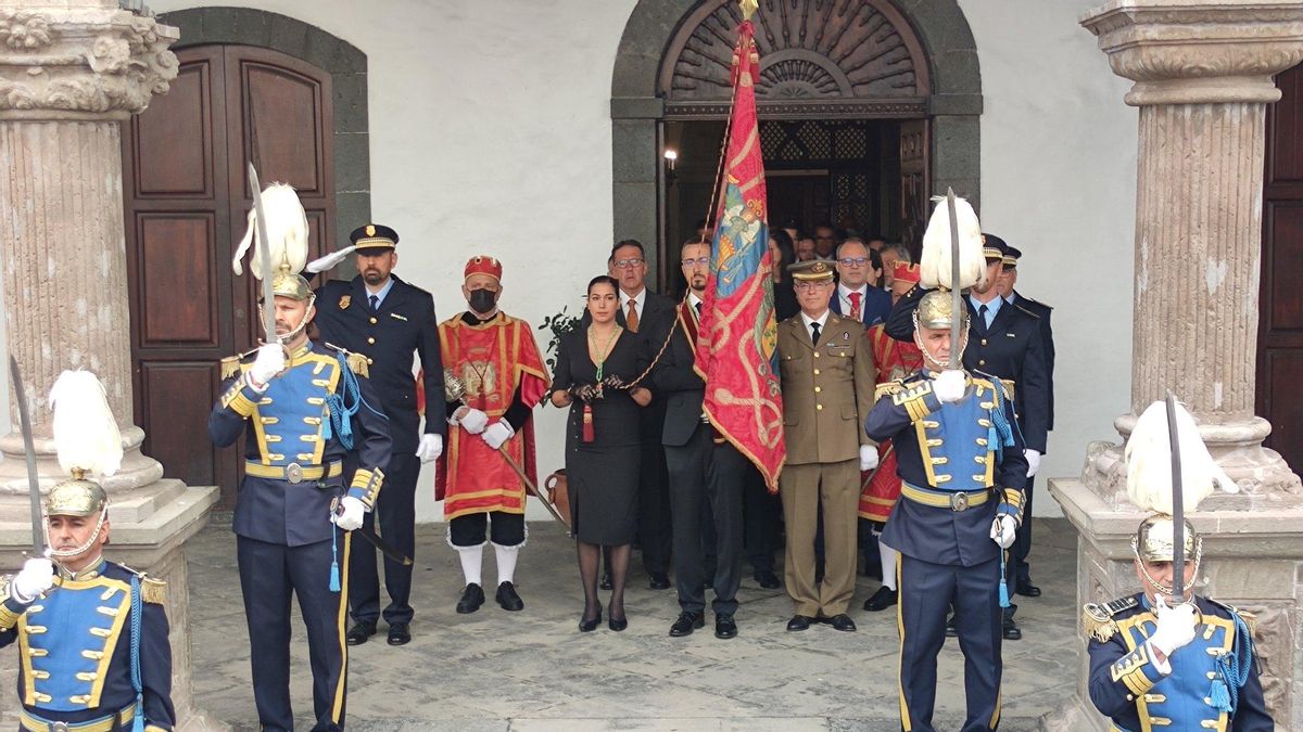 Imagen de archivo de la procesión del Pendón Real de Santa Cruz de La Palma.